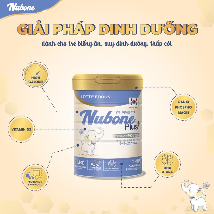 Nubone Plus+ - Giải pháp đặc chế dành riêng cho trẻ suy dinh dưỡng, thấp còi